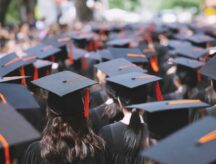 A picture of a number of new graduates at the graduation ceremony